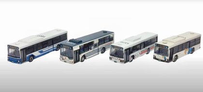 熊本の老舗模型店:熊本桜町バスターミナル バス4社のミニモデル