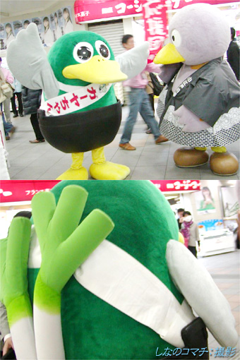 埼玉県越谷市の「ガーヤちゃん」ネギを背負っています。
