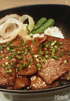 【焼肉風ステーキライス】を食べました(^~^*