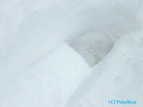 くるぶしはすっかり雪の中・・・