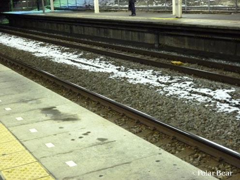 JR西国分寺駅ホームから見ました「雪」です。