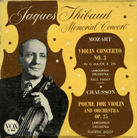 US VOX PL8600 ジャック・ティボー パレー ビゴー モーツァルト・ヴァイオリン協奏曲3番、ショーソン・詩曲 2019/10/20 21:00:00