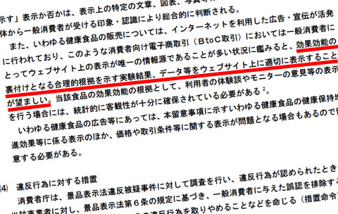 健康食品の効能効果は合理的根拠があれば表示できる