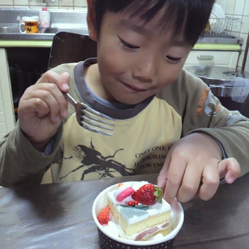 クリスマスケーキ&エコクラフトバスケット