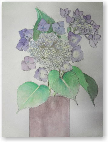 アジサイの絵~ちこさく画~ アジサイの絵~ちこさく画~