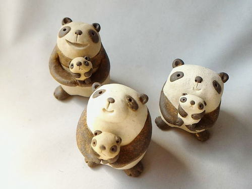 パンダの親子 パンダの親子