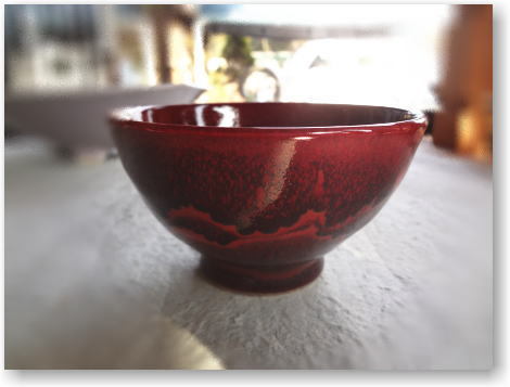 辰砂線文ご飯茶碗