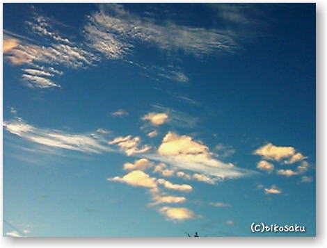 夕方見上げた空