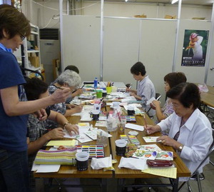 今日は絵手紙教室でした