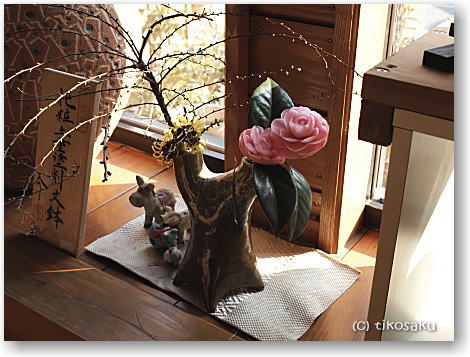 まんさくの花を活けてみました!
