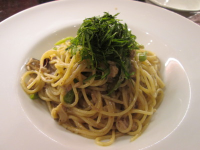 【中央区】オイルサーディンと大葉のパスタ 　byトリノ